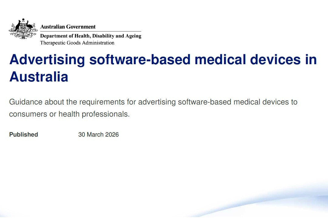 Advertising software-based medical devices in Australia